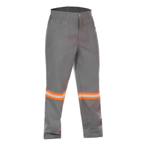Calça Eletricista Cinza NR10 com Refletivo Laranja Maicol