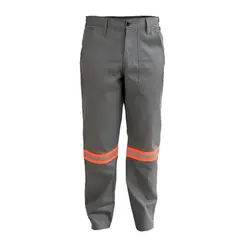 Calça Eletricista Cinza NR10 com Refletivo Laranja Maicol