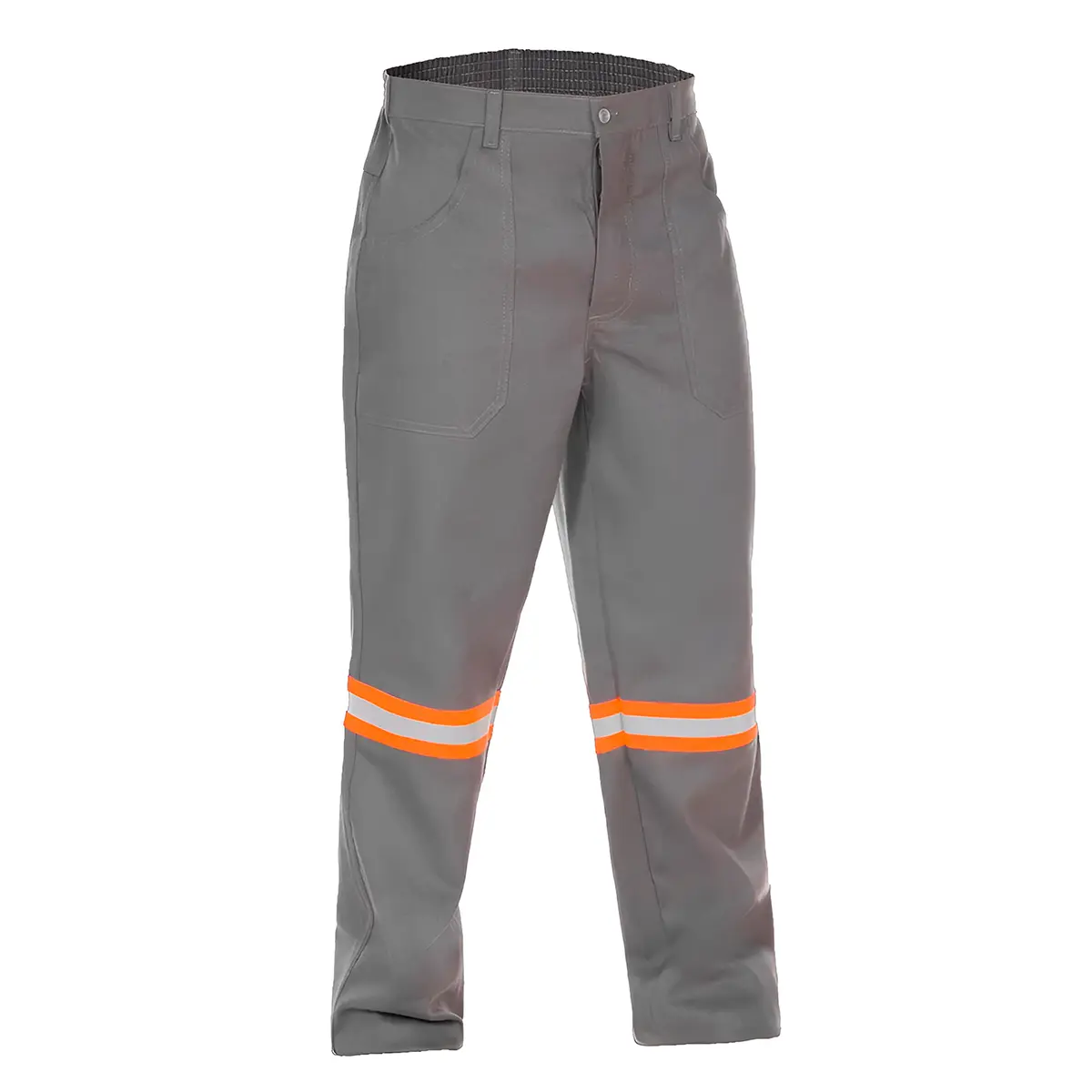 Calça Eletricista Cinza NR10 com Refletivo Laranja Maicol