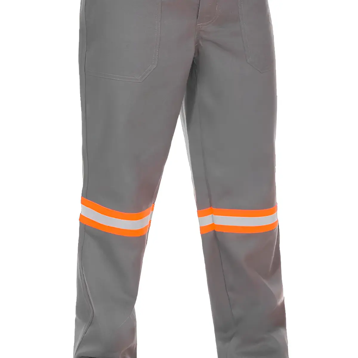 Calça Eletricista Cinza NR10 com Refletivo Laranja Maicol