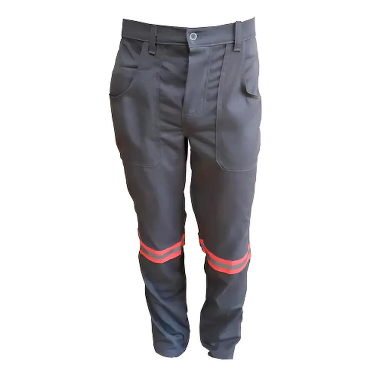 Calça Eletricista Cinza NR10 com Refletivo Laranja Maicol