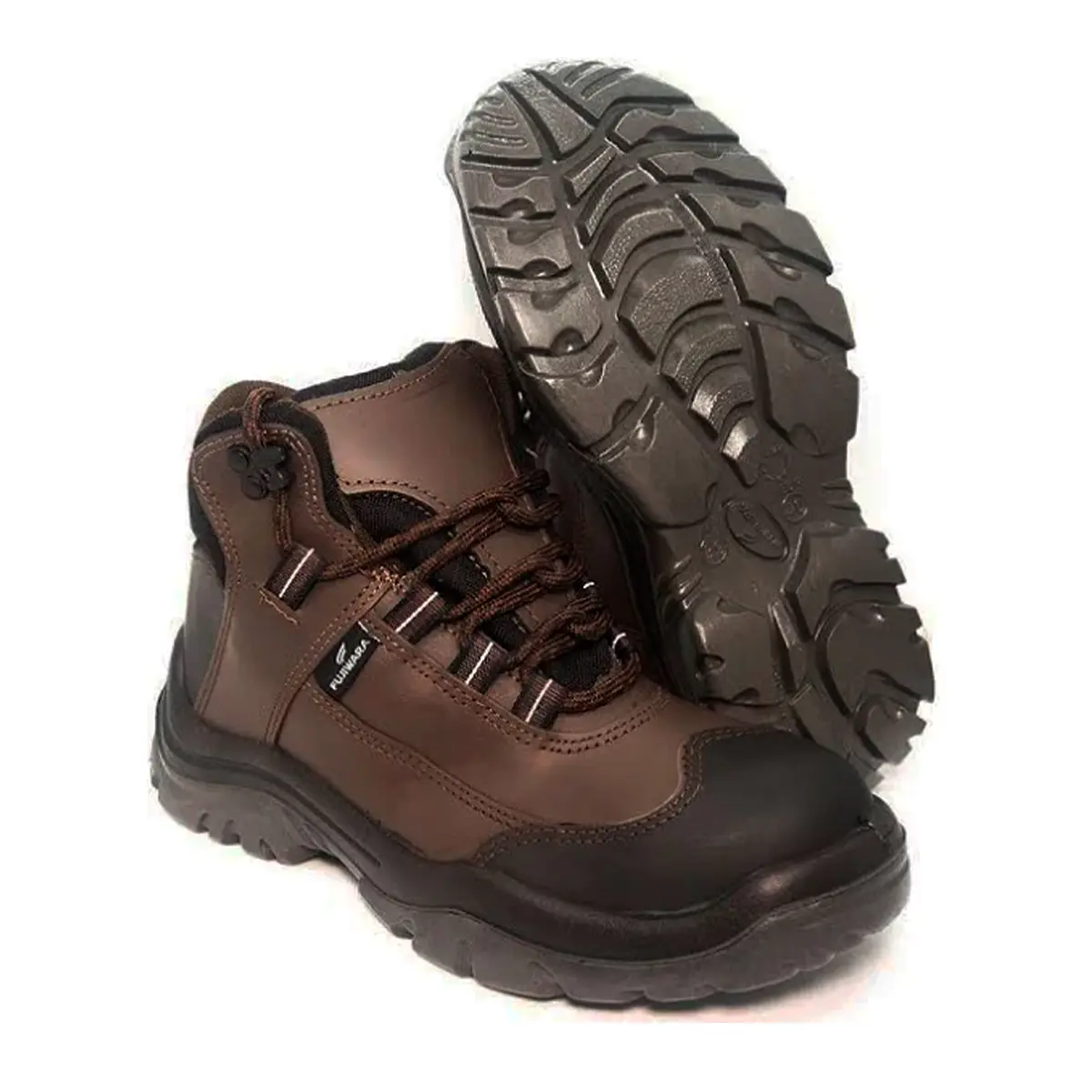 Bota de Amarrar HCA Fujiwara em couro Pampa Marrom com Bico PVC
