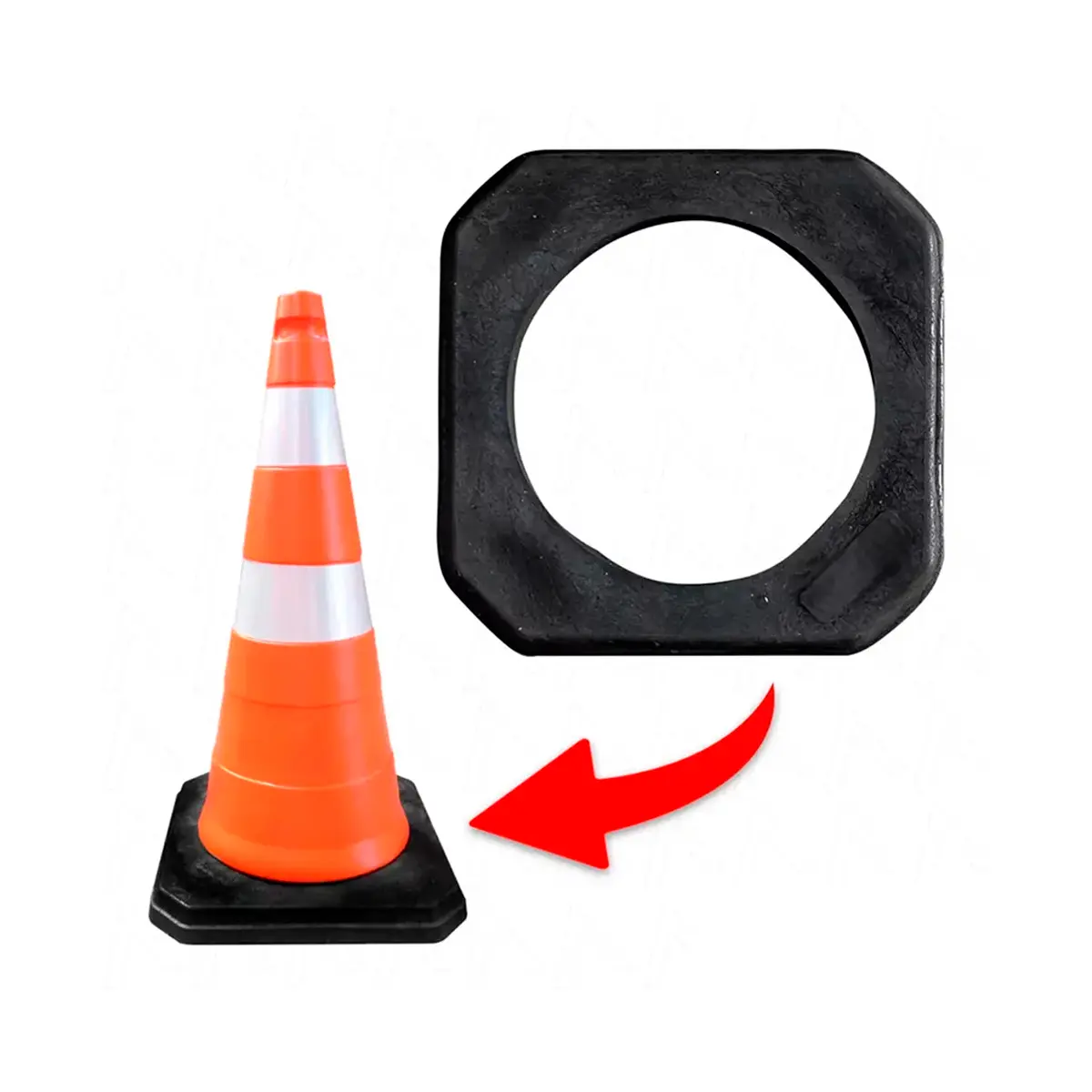 Base de Borracha para cone Plastcor 75cm