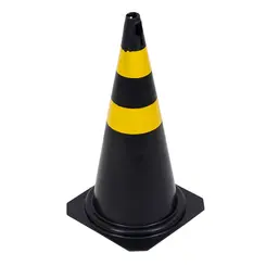 Cone Fit 75 cm Amarelo e Preto Plastcor