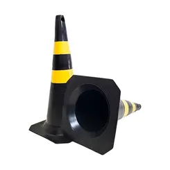 Cone Fit 75 cm Amarelo e Preto Plastcor