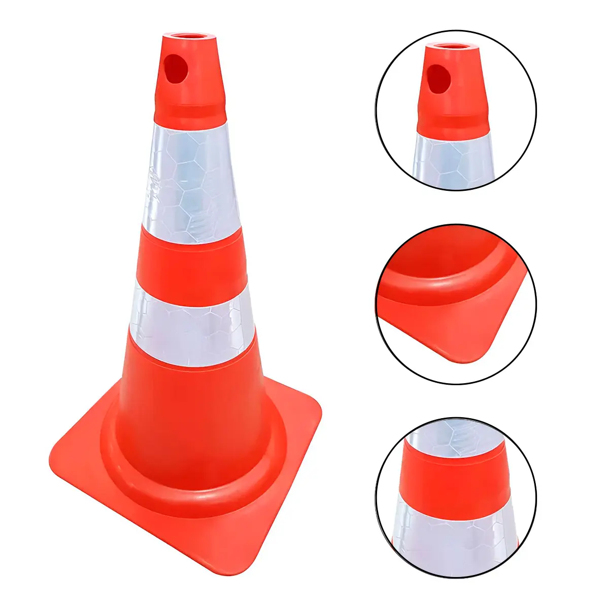 Cone Fit 75 cm Laranja e Branco Plastcor