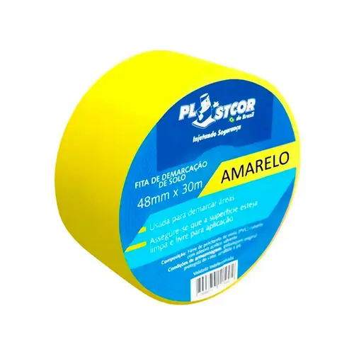 Fita de Dermacação Amarela 48MMX30MTS - Plastcor