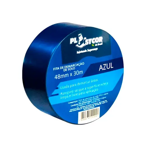 Fita de Demarcação Azul 48MMX30MTS - Plastcor