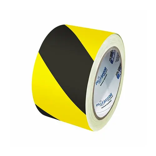 Fita de Demarcação Preto/Amarelo 48MMX30MTS - Plastcor