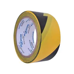Fita de Demarcação Preto/Amarelo 48MMX30MTS - Plastcor