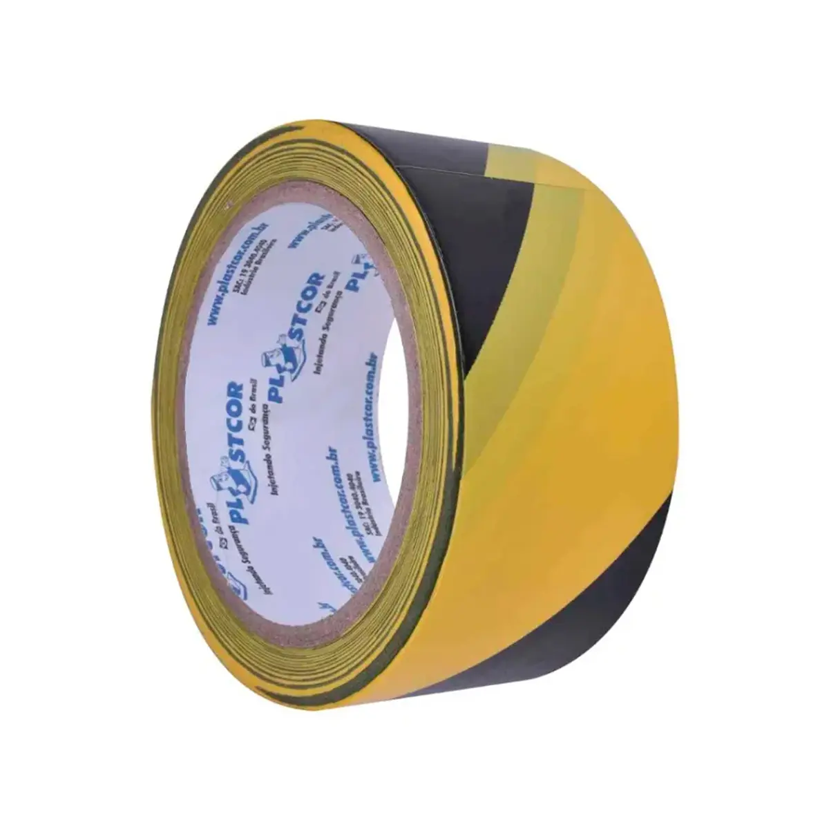 Fita de Demarcação Preto/Amarelo 48MMX30MTS - Plastcor