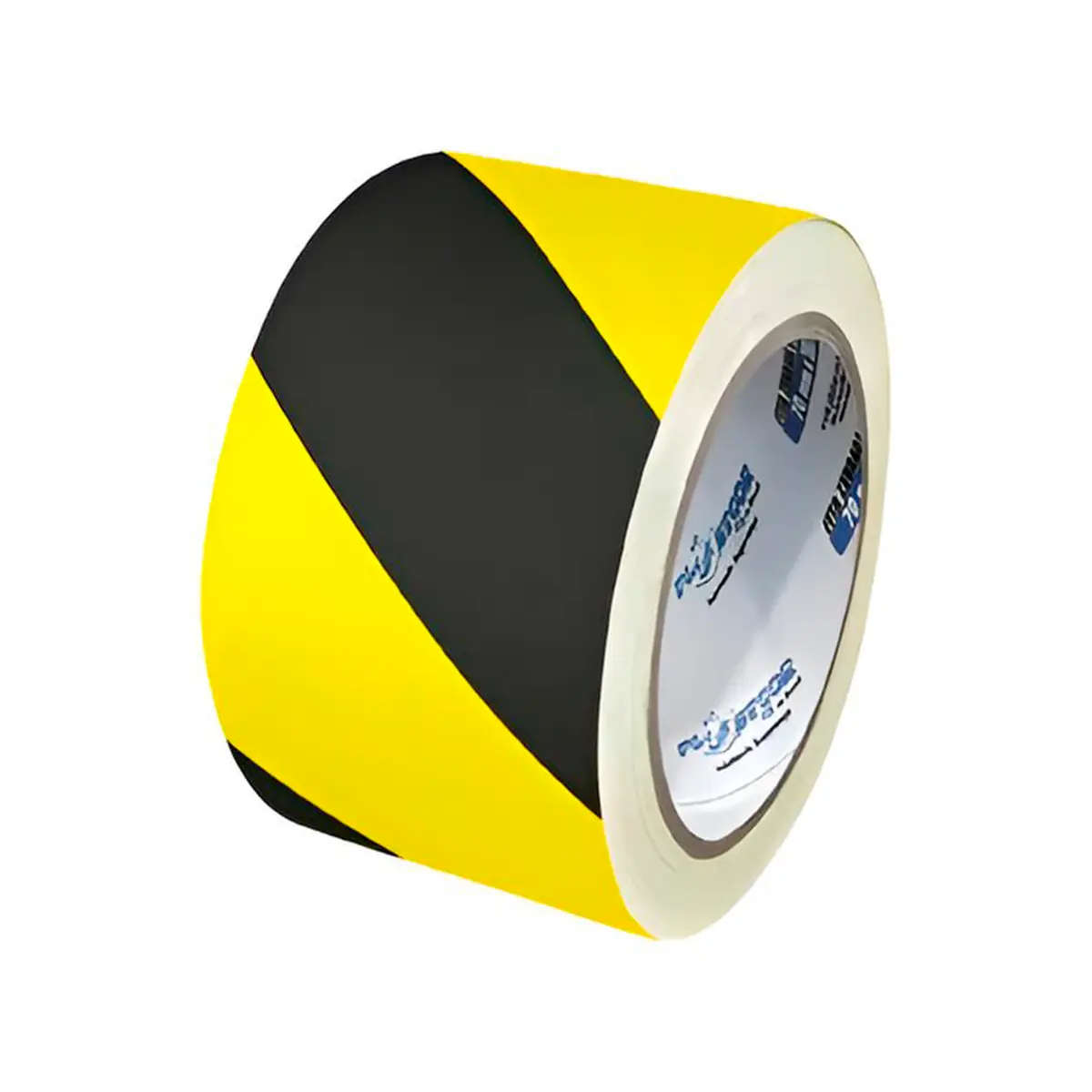 Fita Zebrada para Sinalização Preto e Amarelo Plastcor rolo 100m
