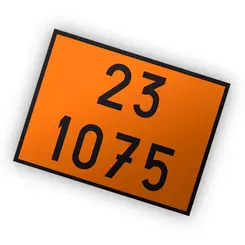 Placa de Sinalização para Caminhão Combustível 23 1075