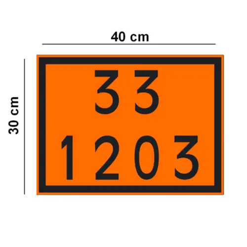Placa de Sinalização para Caminhão Combustível 33 1203