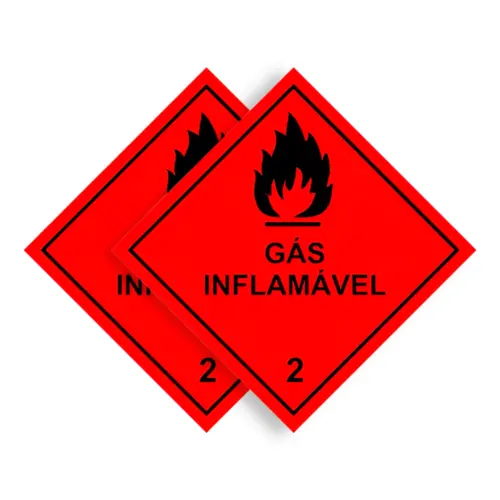 Placa Simbologia 2 -Gás Inflamável-30 X 30
