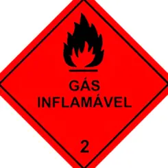 Placa Simbologia 2 -Gás Inflamável-30 X 30