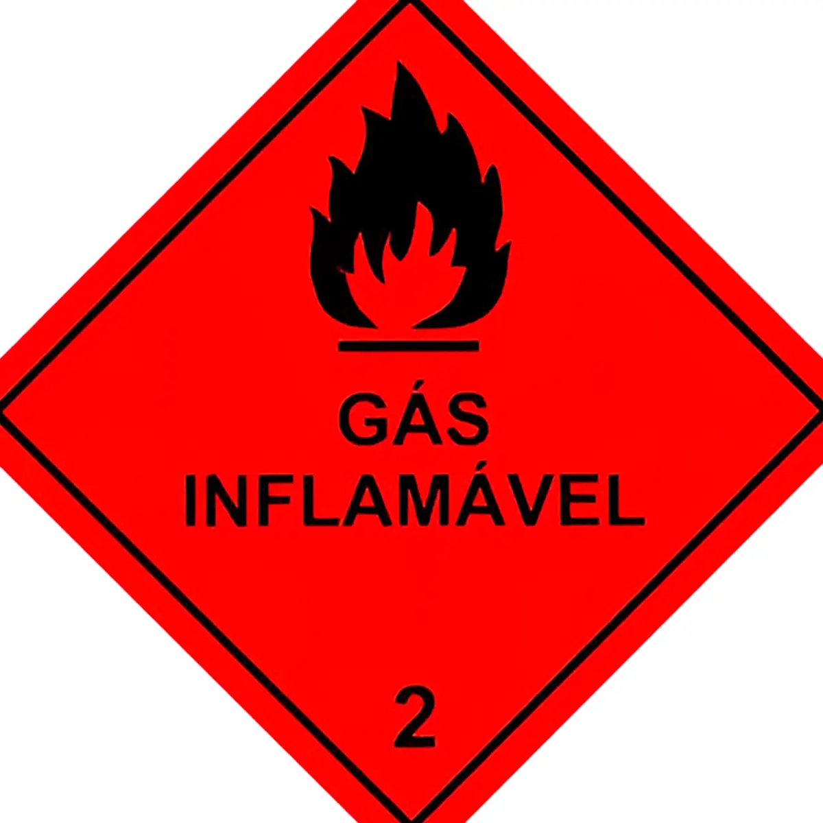 Placa Simbologia 2 -Gás Inflamável-30 X 30