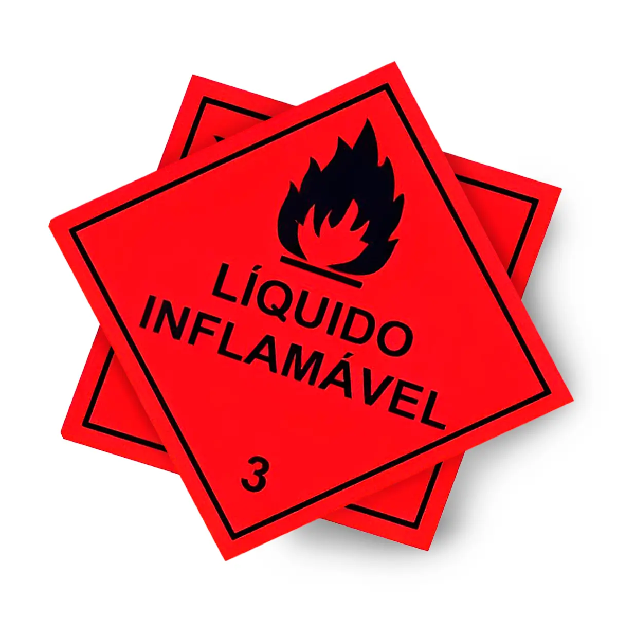 Placa Simbologia 3-Líquido Inflamável-30 X 30