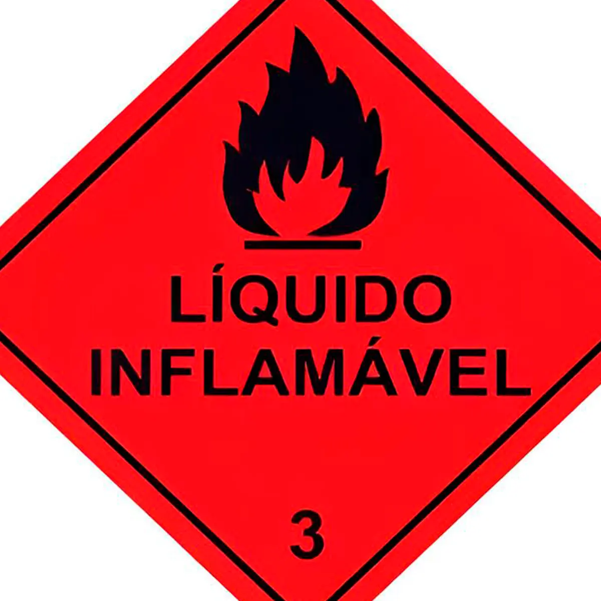 Placa Simbologia 3-Líquido Inflamável-30 X 30