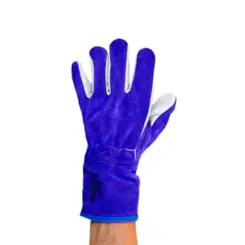 Luva de Raspa Ignifugada no Dorso e Vaqueta na Palma, Punho 10cm Zanel