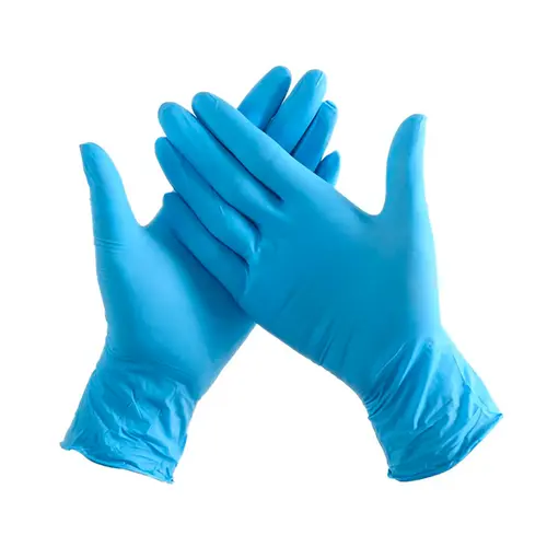 Luva Nitrílica sem Pó Descartável Sensivolk Medical Azul Volk