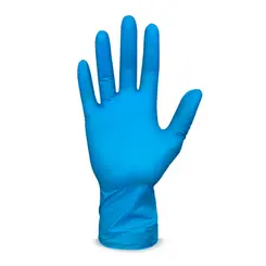 Luva Nitrílica sem Pó Descartável Sensivolk Medical Azul Volk