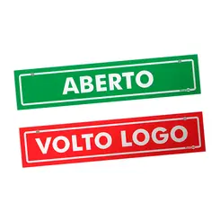 Placa Aberto Fechado - 30x65cm - Encartale