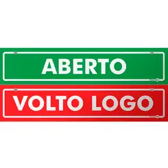 Placa Aberto Fechado - 30x65cm - Encartale