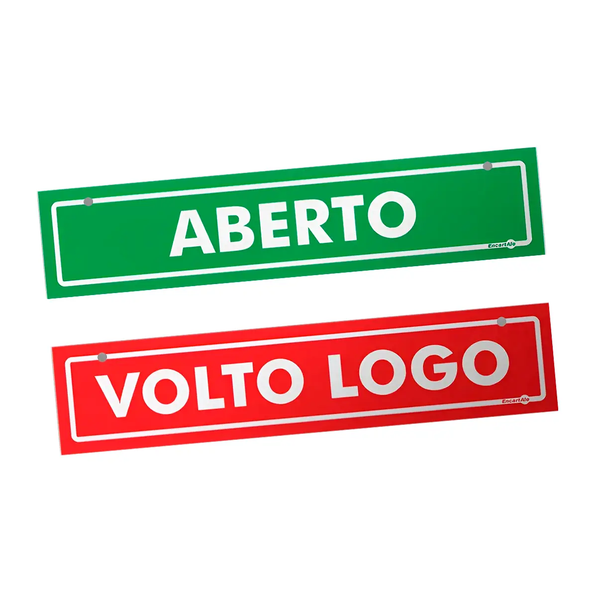 Placa Aberto Fechado - 30x65cm - Encartale