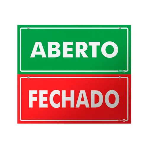 Placa Aberto/Fechado - Frente/Verso 30X13 PS507FV - Encartale
