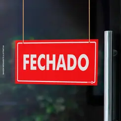 Placa Aberto/Fechado - Frente/Verso 30X13 PS507FV - Encartale