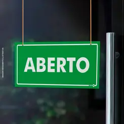 Placa Aberto/Fechado - Frente/Verso 30X13 PS507FV - Encartale
