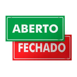 Placa Aberto/Fechado - Frente/Verso 30X13 PS507FV - Encartale