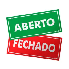 Placa Aberto/Fechado - Frente/Verso 30X13 PS507FV - Encartale