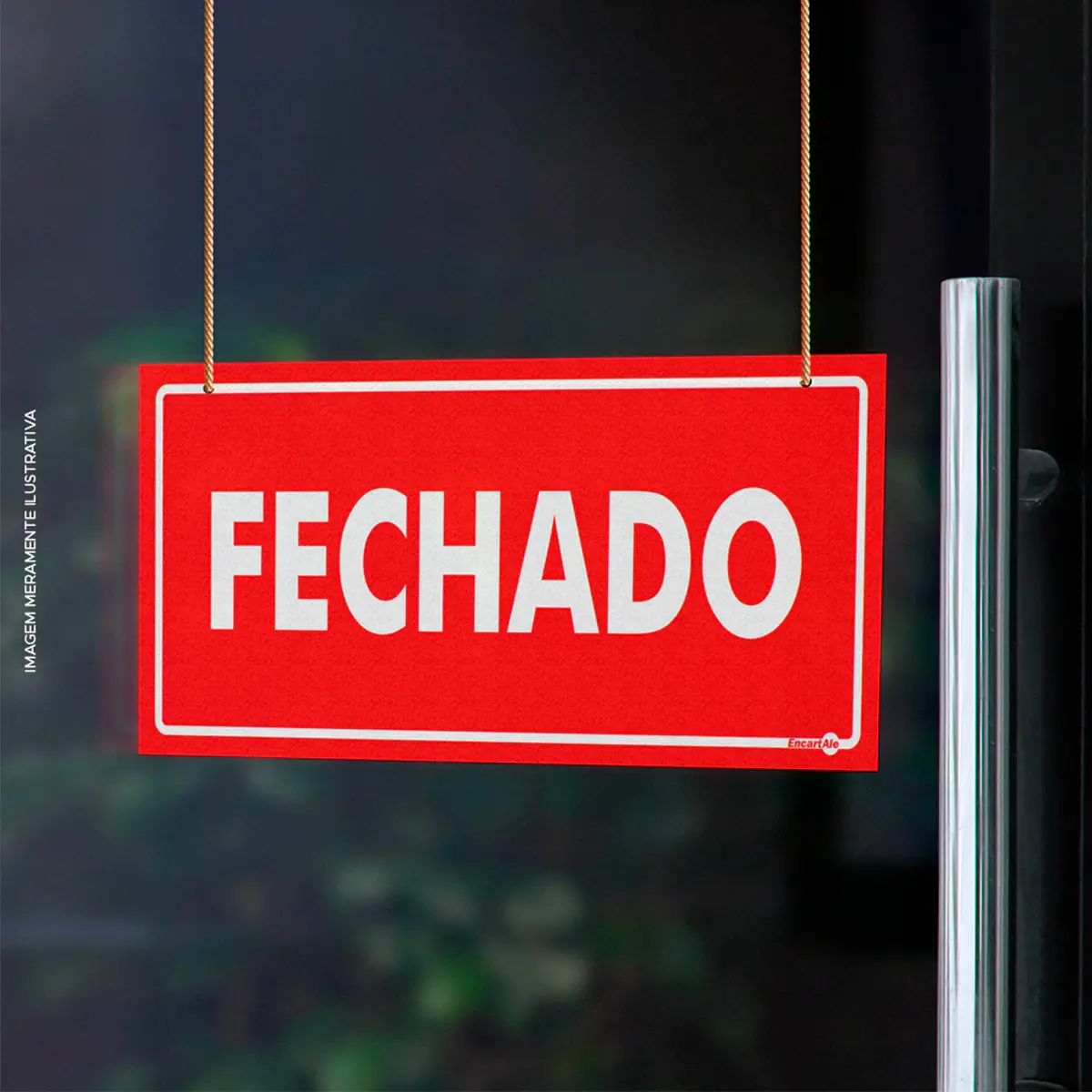 Placa Aberto/Fechado - Frente/Verso 30X13 PS507FV - Encartale