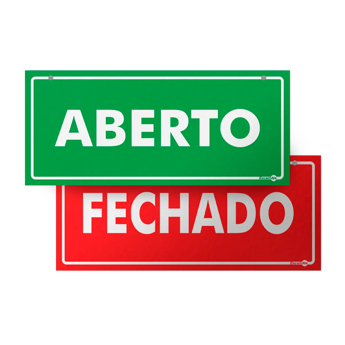 Placa Aberto/Fechado - Frente/Verso 30X13 PS507FV - Encartale