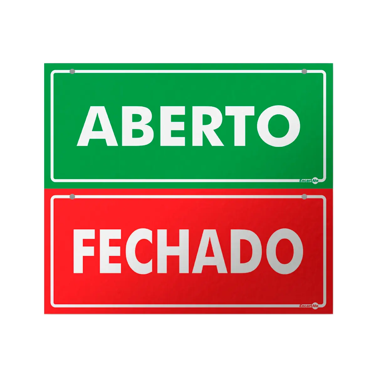 Placa Aberto/Fechado - Frente/Verso 30X13 PS507FV - Encartale