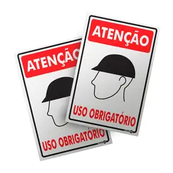 Placa Uso Obrigatório de Capacete 20 x 30 cm PS84 - Encartele