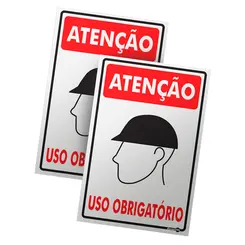 Placa Uso Obrigatório de Capacete 20 x 30 cm PS84 - Encartele