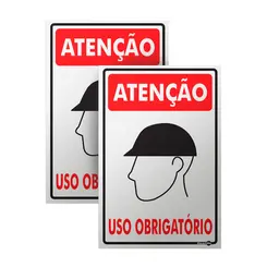 Placa Uso Obrigatório de Capacete 20 x 30 cm PS84 - Encartele