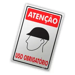 Placa Uso Obrigatório de Capacete 20 x 30 cm PS84 - Encartele