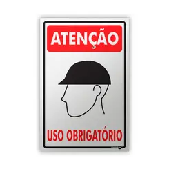 Placa Uso Obrigatório de Capacete 20 x 30 cm PS84 - Encartele