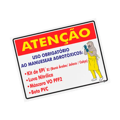 Atenção Kit De Epis Uso Obrigatório Ao Manusear 40X30X15MM - Encartale