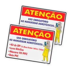 Atenção Kit De Epis Uso Obrigatório Ao Manusear 40X30X15MM - Encartale