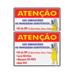 Atenção Kit De Epis Uso Obrigatório Ao Manusear 40X30X15MM - Encartale