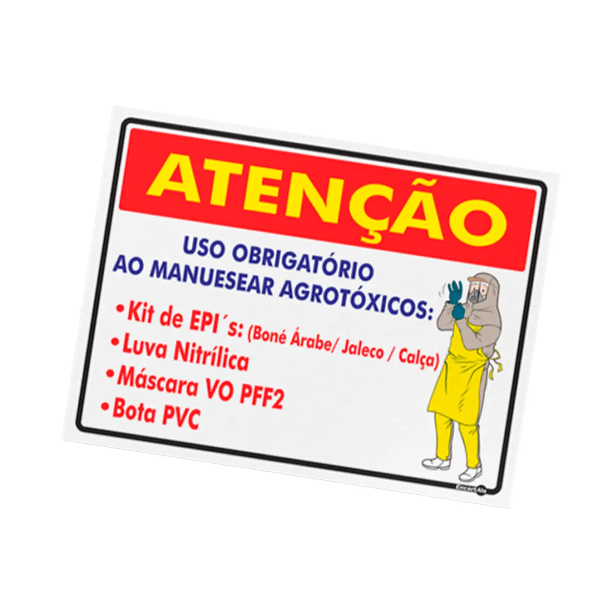 Atenção Kit De Epis Uso Obrigatório Ao Manusear 40X30X15MM - Encartale