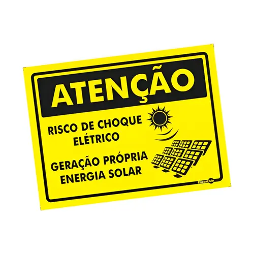 Atenção Risco Choque Elétrico Geração Própria 15X20 PS888 - Encartale