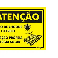 Atenção Risco Choque Elétrico Geração Própria 15X20 PS888 - Encartale
