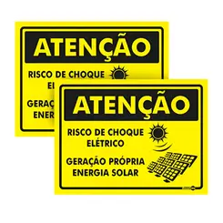 Atenção Risco Choque Elétrico Geração Própria 15X20 PS888 - Encartale