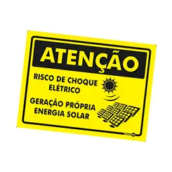 Atenção Risco Choque Elétrico Geração Própria 15X20 PS888 - Encartale